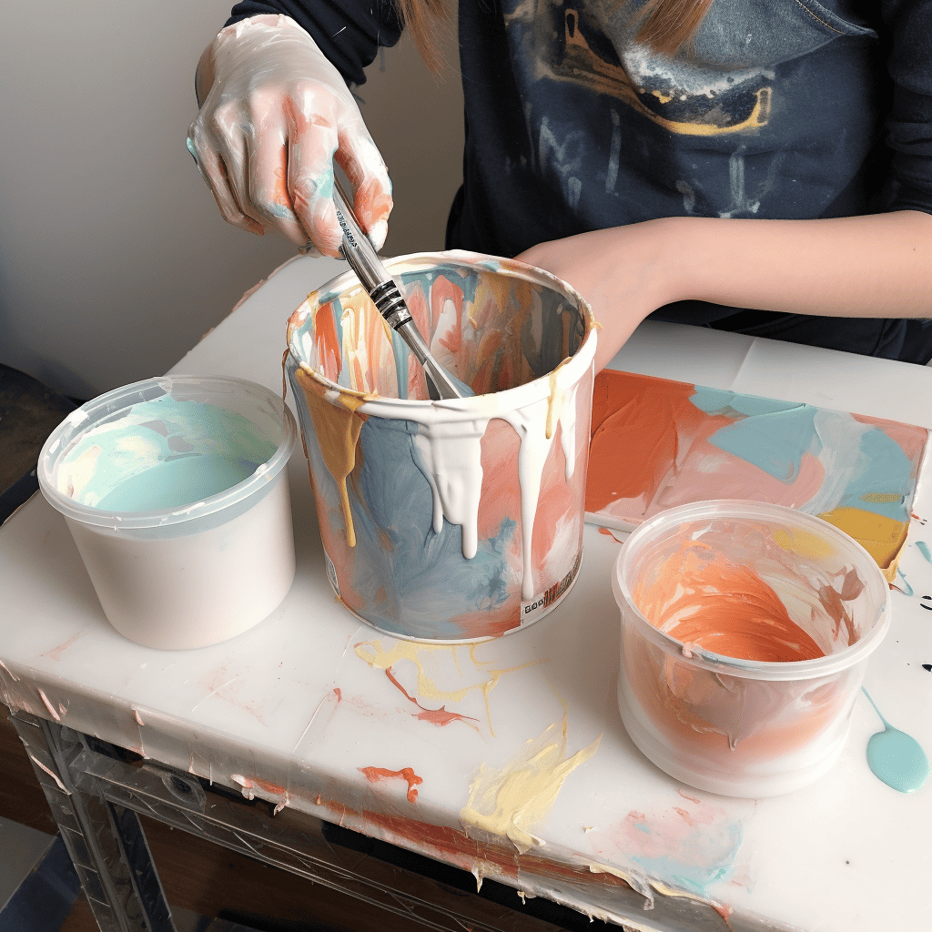 Mixing Paint And Glue